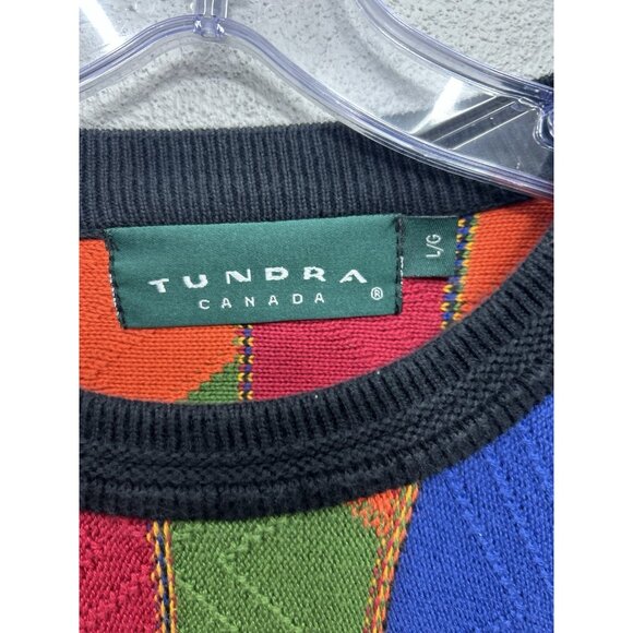 Vintage 90s Tundra Sweater Men’s Large Textured 3D Coogi Style Hip Hop Canada - Picture 5 of 6